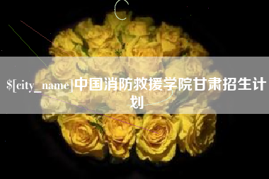 昭通中国消防救援学院甘肃招生计划