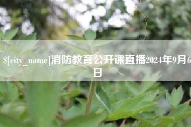昭通消防教育公开课直播2024年9月6日