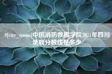 昭通中国消防救援学院2021年四川录取分数线是多少