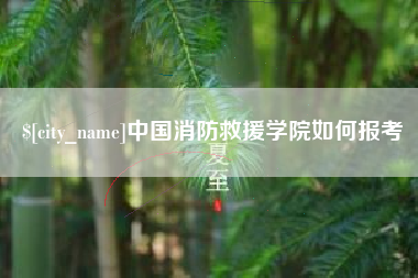 昭通中国消防救援学院如何报考