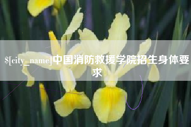 昭通中国消防救援学院招生身体要求