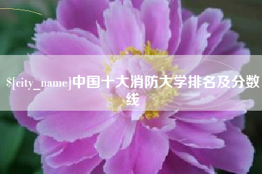 昭通中国十大消防大学排名及分数线