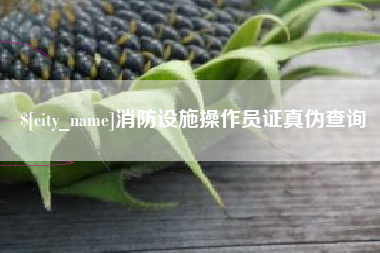 昭通消防设施操作员证真伪查询