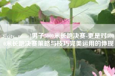 昭通男子5000米长跑决赛-更是对5000米长跑决赛策略与技巧完美运用的体现