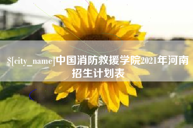 昭通中国消防救援学院2021年河南招生计划表