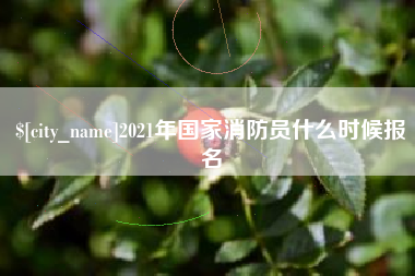 昭通2021年国家消防员什么时候报名