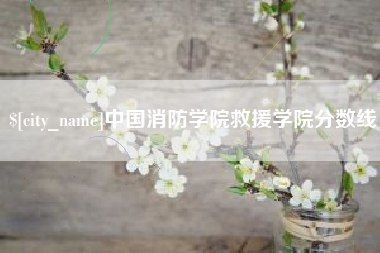 昭通中国消防学院救援学院分数线